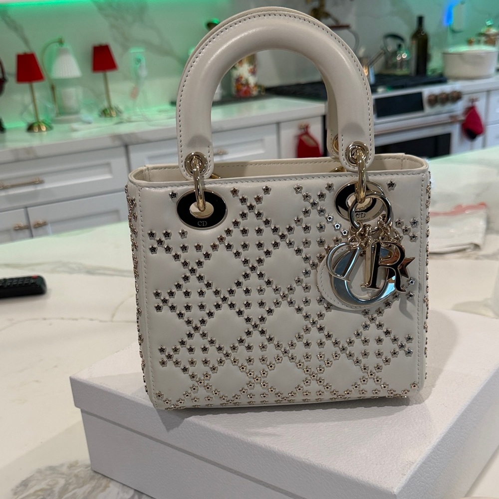 Dior Cream Studded Mini Bag